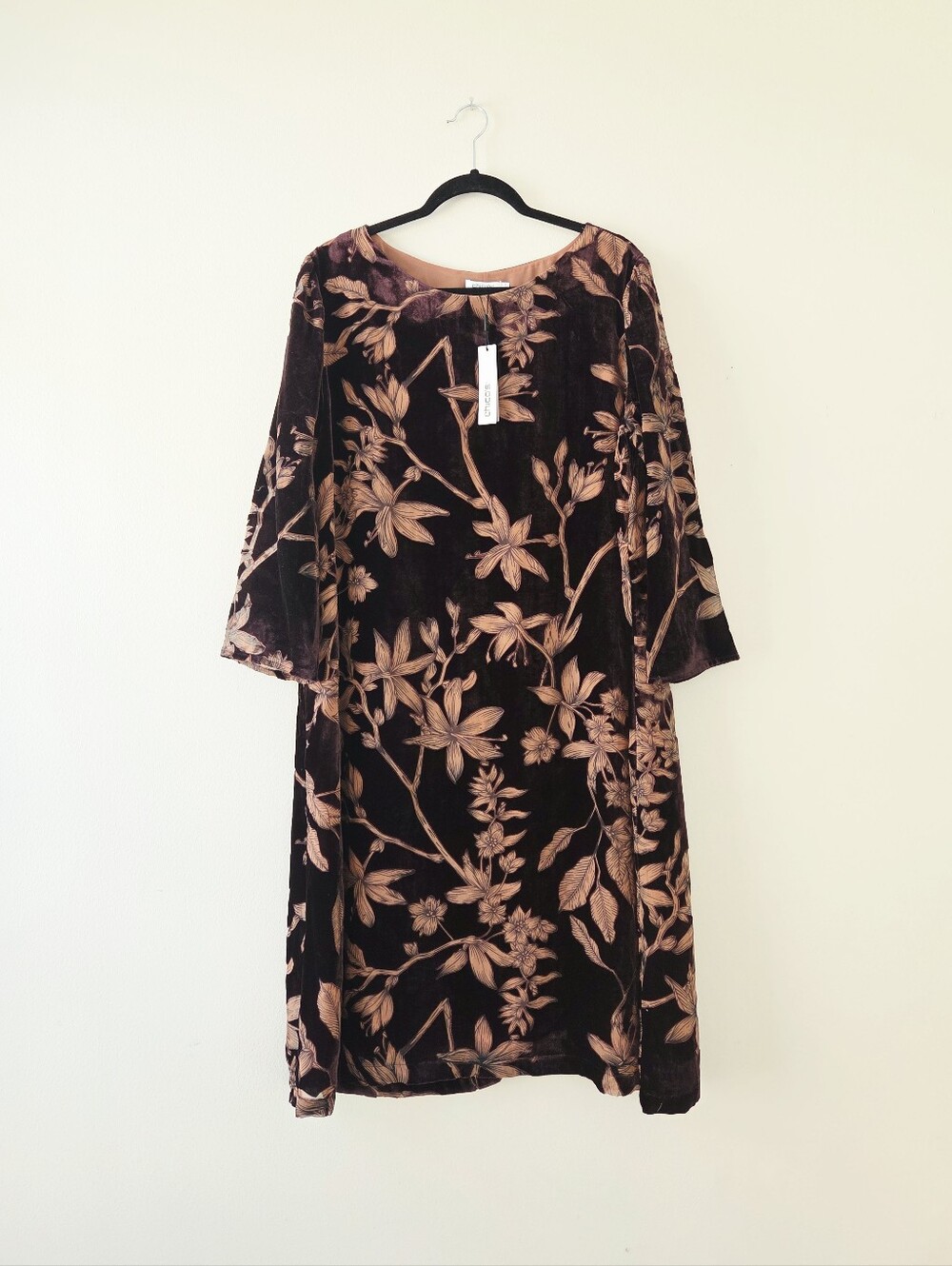 Chico's Burnout Velvet Midi Dress Size 3 Size 16 - Picture 3 of 9